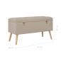 Preview: Hocker mit Stauraum 3 Stk. Beige Stoff
