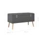 Preview: Hocker mit Stauraum 3 Stk. Dunkelgrau Stoff