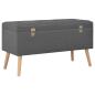 Preview: Hocker mit Stauraum 3 Stk. Dunkelgrau Stoff