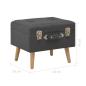 Preview: Hocker mit Stauraum 3 Stk. Dunkelgrau Stoff