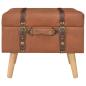 Preview: Hocker mit Stauraum 40 cm Hellbraun Kunstleder