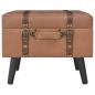 Preview: Hocker mit Stauraum 40 cm Braun Kunstleder