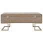 Preview: Bank mit Staufach 105 cm Beige Samt
