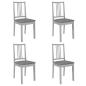 Preview: Esszimmerstühle mit Polstern 4 Stk. Grau Massivholz