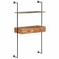 Preview: Wandschreibtisch 90 x 40 x 170 cm Massivholz Akazie