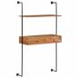 Preview: Wandschreibtisch 90 x 40 x 170 cm Massivholz Akazie