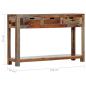 Preview: Konsolentisch mit 3 Schubladen 120x30x75 cm Massivholz