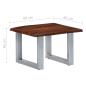Preview: Couchtisch mit Naturkanten 60x60x40 cm Massivholz Akazie