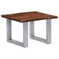 Preview: Couchtisch mit Naturkanten 60x60x40 cm Massivholz Akazie