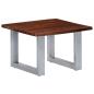 Preview: Couchtisch mit Naturkanten 60x60x40 cm Massivholz Akazie