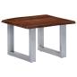 Preview: Couchtisch mit Naturkanten 60x60x40 cm Massivholz Akazie