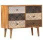 Preview: Sideboard mit Druckmuster 90×30×70 cm Massivholz Mango