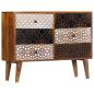 Preview: Sideboard mit Druckmuster 90×30×70 cm Massivholz Mango