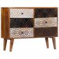 Preview: Sideboard mit Druckmuster 90×30×70 cm Massivholz Mango