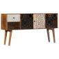 Preview: Sideboard mit Druckmustern 130x30x70 cm Massivholz Mango