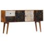 Preview: Sideboard mit Druckmustern 130x30x70 cm Massivholz Mango