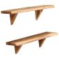 Preview: Wandregale 2 Stk. 60 x 20 x 18 cm Massivholz Akazie