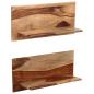 Preview: Wandregale 2 Stk. 58 x 26 x 20 cm Massivholz