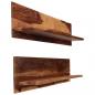 Preview: Wandregale 2 Stk. 118 x 26 x 20 cm Massivholz