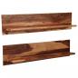 Preview: Wandregale 2 Stk. 118 x 26 x 20 cm Massivholz