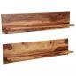 Preview: Wandregale 2 Stk. 118 x 26 x 20 cm Massivholz
