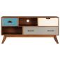 Preview: TV-Schrank mit 3 Schubladen 110 x 35 x 50 cm Akazienholz Massiv
