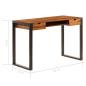 Preview: Schreibtisch 110 x 55 x 78 cm Massivholz und Stahl