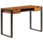 Preview: Schreibtisch 110 x 55 x 78 cm Massivholz und Stahl