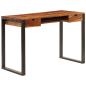 Preview: Schreibtisch 110 x 55 x 78 cm Massivholz und Stahl