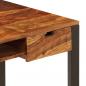 Preview: Schreibtisch 110 x 55 x 78 cm Massivholz und Stahl
