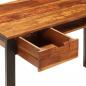 Preview: Schreibtisch 110 x 55 x 78 cm Massivholz und Stahl