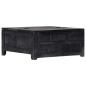 Preview: Couchtisch Schwarz 65 x 65 x 30 cm Mangoholz Massiv