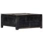 Preview: Couchtisch Schwarz 65 x 65 x 30 cm Mangoholz Massiv