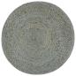 Preview: Handgefertigter Sitzpuff Olivgrün 45 x 30 cm Jute