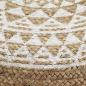 Preview: Handgefertigter Sitzpuff Weiß 45x30 cm Jute