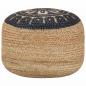 Preview: ARDEBO.de - Handgefertigter Sitzpuff Blau 45 x 30 cm Jute