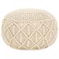 Preview: ARDEBO.de - Makramee Sitzpuff Handgefertigt 45 x 30 cm Baumwolle 