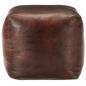 Preview: Pouf Dunkelbraun 40 x 40 x 40 cm Echtes Ziegenleder