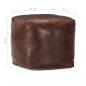 Preview: Pouf Dunkelbraun 40 x 40 x 40 cm Echtes Ziegenleder