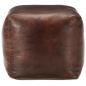 Preview: Pouf Dunkelbraun 40 x 40 x 40 cm Echtes Ziegenleder