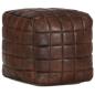Preview: Pouf Dunkelbraun 40 x 40 x 40 cm Echtes Ziegenleder