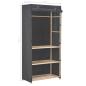 Preview: 3-stufiger Kleiderschrank Grau 79 x 40 x 170 cm Stoff