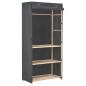 Preview: 3-stufiger Kleiderschrank Grau 79 x 40 x 170 cm Stoff