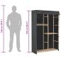 Preview: 3-stufiger Kleiderschrank Grau 110 x 40 x 170 cm Stoff