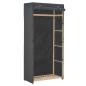 Preview: Kleiderschrank Grau 79 x 40 x 170 cm Stoff