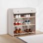 Preview: Schuhschrank mit Abdeckung Weiß 79 x 40 x 80 cm Stoff
