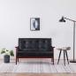 Preview: 2-Sitzer-Sofa Schwarz Kunstleder