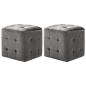 Preview: ARDEBO.de - Nachttische 2 Stk. Grau 30x30x30 cm Samtstoff