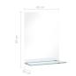 Preview: Wandspiegel mit Regal 40×60 cm Hartglas