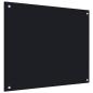 Preview: Küchenrückwand Schwarz 70x60 cm Hartglas